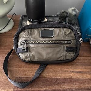 Men's TUMI Olive Green Crossbody Pouch - Compact Everyday Bag